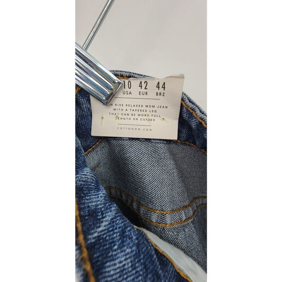 NEW NWT Cotton On High Rise Mom 90s Destroyed Jeans Size 10 - Picture 8 of 10